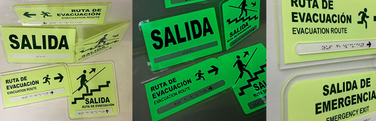 Fabricacion de señalizacion industrial para salidas de emergencia