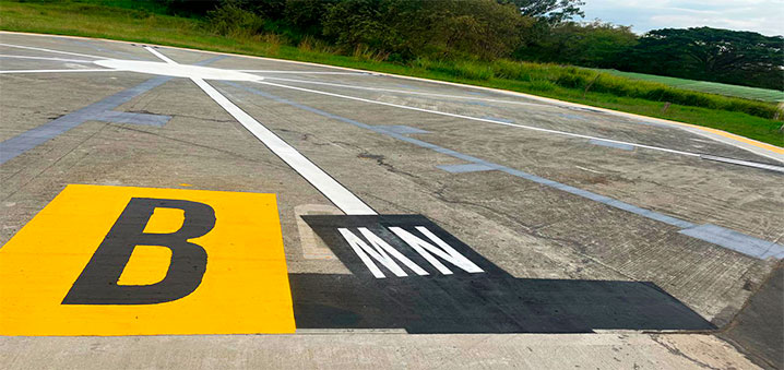 demarcación puntos cardinales en helipuertos