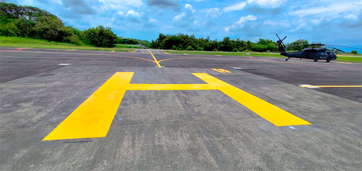 demarcación zona autorizada para helicópteros