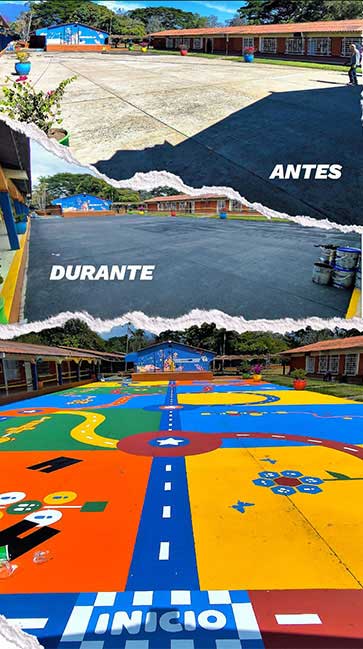 demarcación de zonas escolares pintura antideslizante